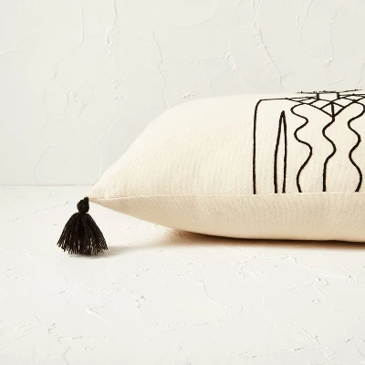 Oversized Oblong Embroidered Decorative Throw Pillow Natural/Black - Opalhouse™ designed with Jungalow™ Oversized Oblong Embroidered Decorative Throw Pillow Natural/Black - Opalhouse™ Designed With Jungalow™ -Opalhouse GUEST 3f549789 de78 44c7 9927 9ee3aae82d94