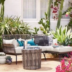 Latigo Patio Sectional Gray/Brown/Linen - Opalhouse™ -Opalhouse GUEST 58c62a04 f1e9 49d0 af85 6fa1cf870e49