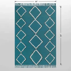 5' X 7' Soft Moroccan Tapestry With Double Knot Fringe Woven Outdoor Rug Teal - Opalhouse™ 3 5' X 7' Soft Moroccan Tapestry With Double Knot Fringe Woven Outdoor Rug Teal - Opalhouse™ -Opalhouse GUEST 59e527ba 7512 4b3c 92ea 0b2f51cfc486