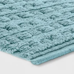 Woven Textured Aqua Bath Rug Aqua - Opalhouseā¢