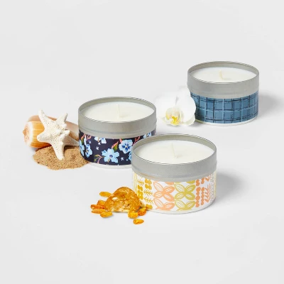 12.15oz Tin Gift Set Silver with Embossed Lid Blue Candle - Opalhouse™ 12.15oz Tin Gift Set Silver With Embossed Lid Blue Candle - Opalhouse™ -Opalhouse GUEST 80e32b4d ba84 43c6 8e53 acc99c7dadc4