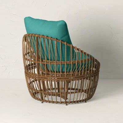 Topanga Club Chair with Ottoman - Blue/Brown - Opalhouse™ designed with Jungalow™ Topanga Club Chair With Ottoman - Blue/Brown - Opalhouse™ Designed With Jungalow™ -Opalhouse GUEST db6f5d67 275a 4bfa 9fae 3ff68f41b8d1